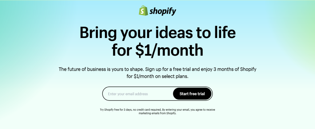 Start a online store and get started for free.